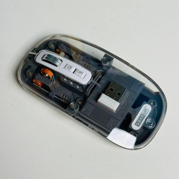 GearUP WM30 Transparent Crystal 2.4G + Bluetooth Magnetic Wireless Mouse